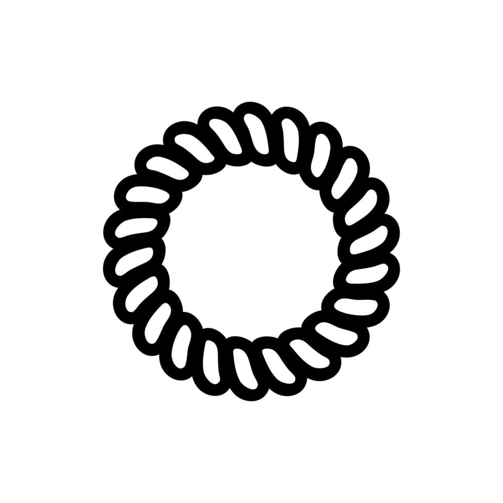 illustrazione del profilo vettoriale dell'icona degli elastici a spirale per capelli