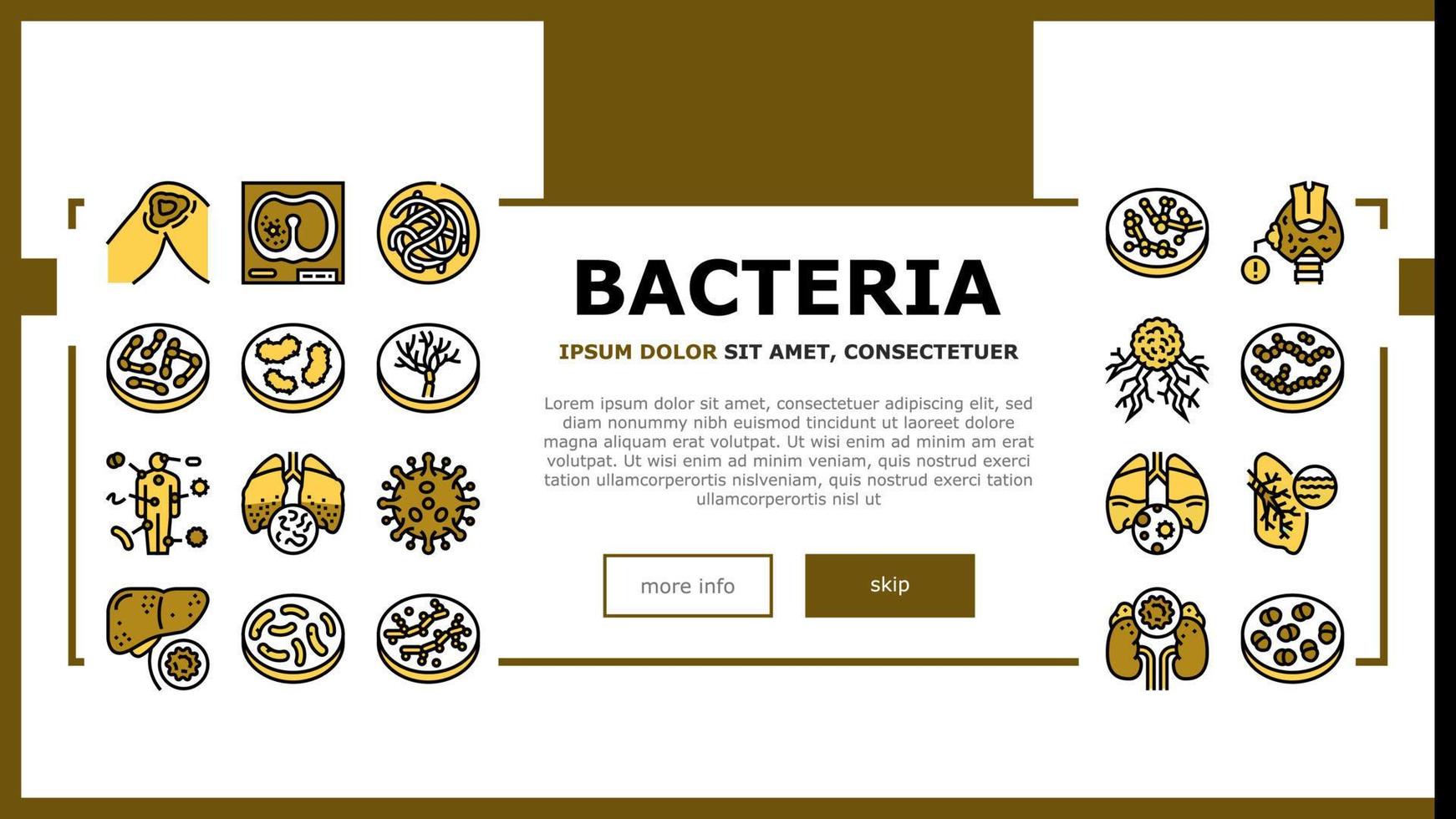 vettore di intestazione di atterraggio di infezione da batteri