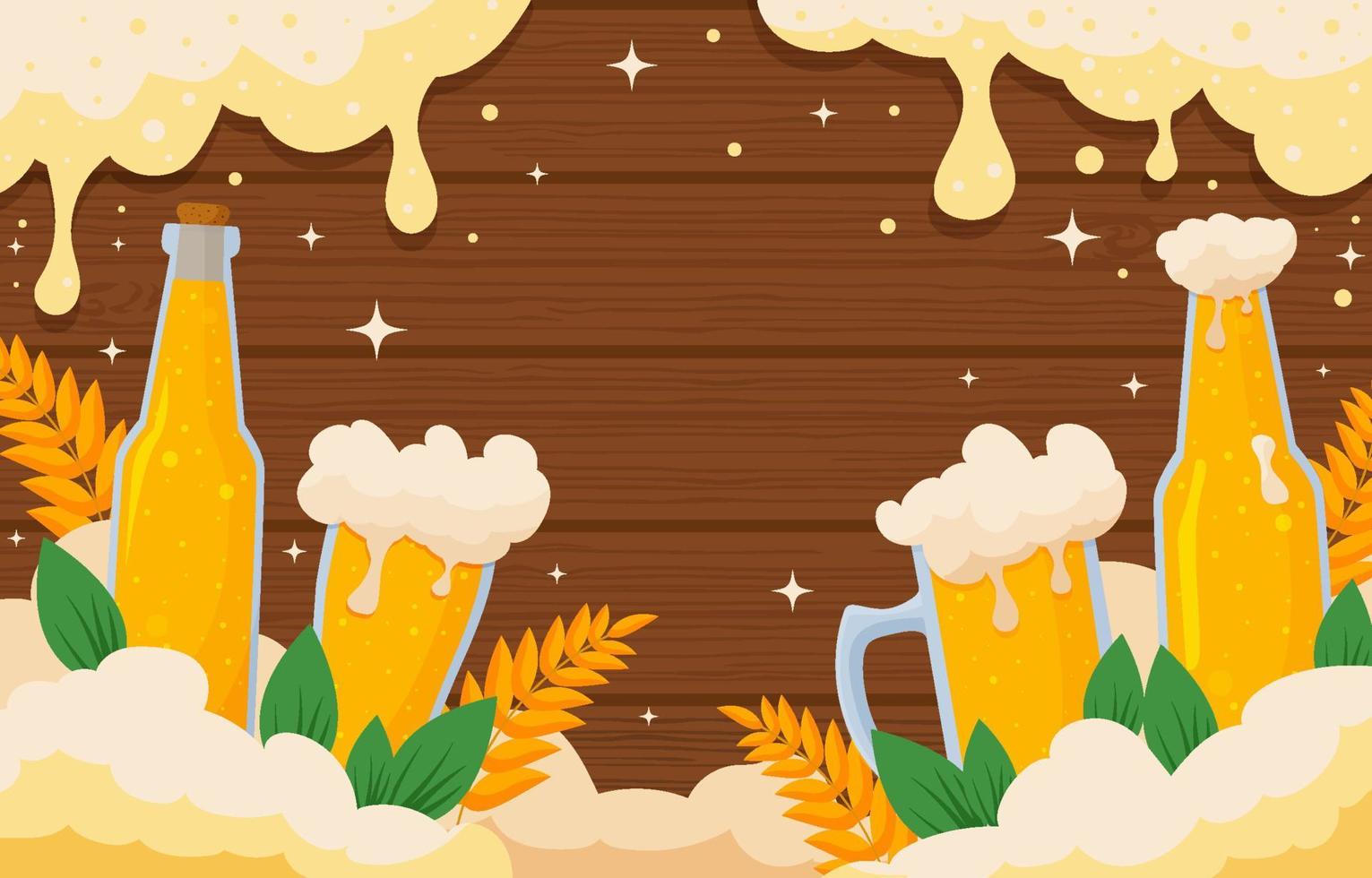 fondo di legno di giorno della birra vettore