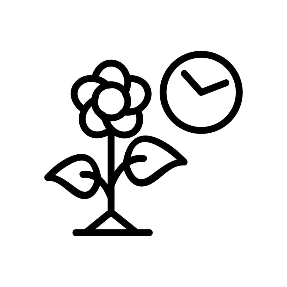 in attesa dell'illustrazione del profilo del vettore dell'icona di crescita del fiore della pianta