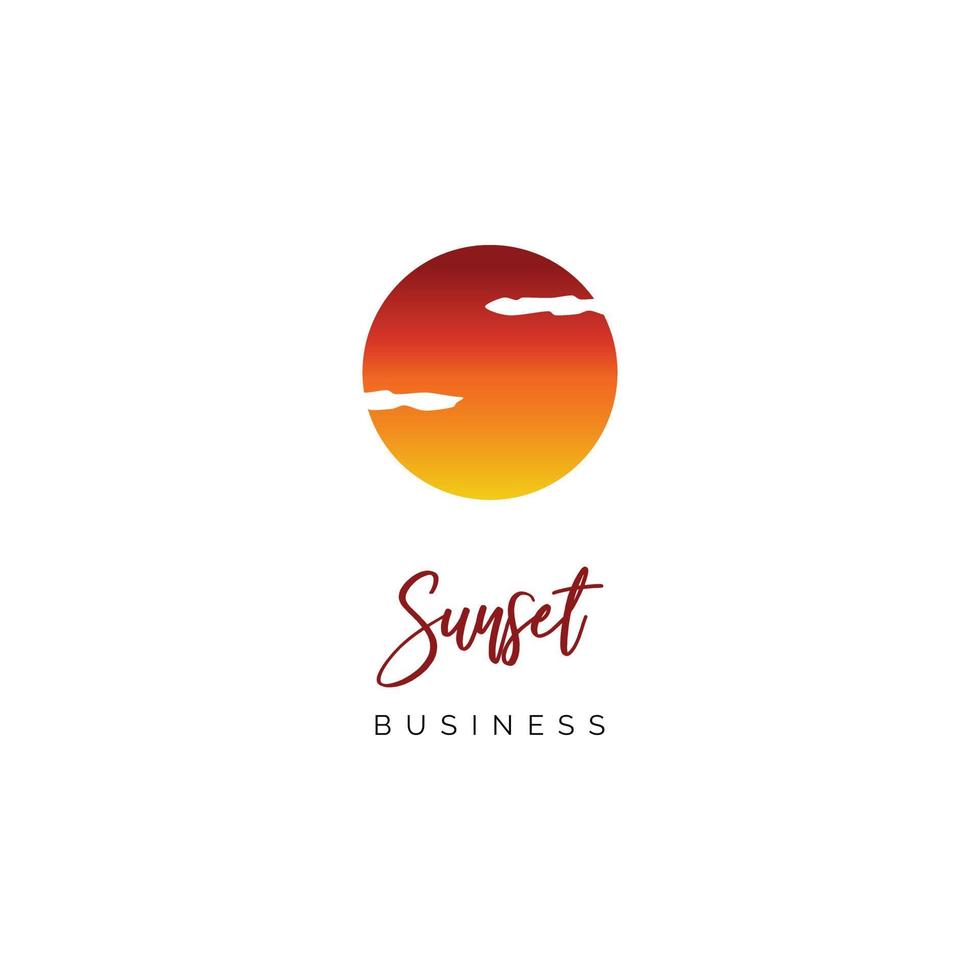 ispirazione per il design del logo dell'icona del tramonto vettore