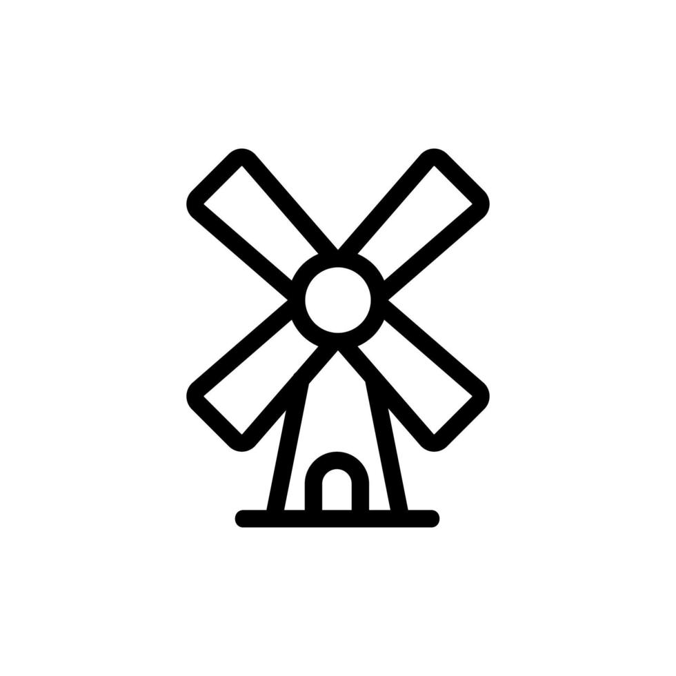 vettore icona mulino vento. illustrazione del simbolo del contorno isolato