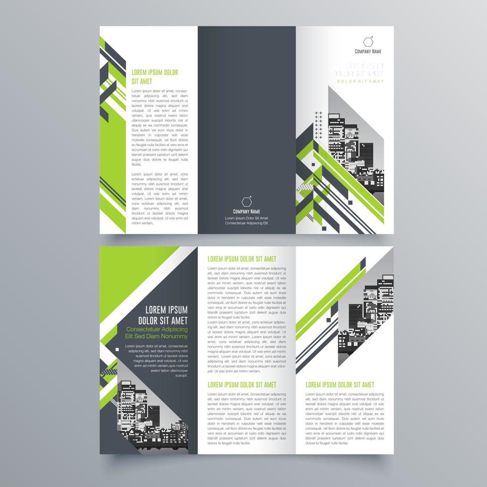 modello di brochure ripiegabile design geometrico minimalista per aziende e aziende. modello di vettore dell'opuscolo di concetto creativo.