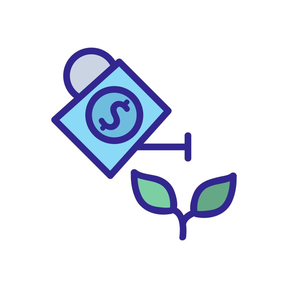 illustrazione del profilo di vettore dell'icona dei soldi di irrigazione di crescita