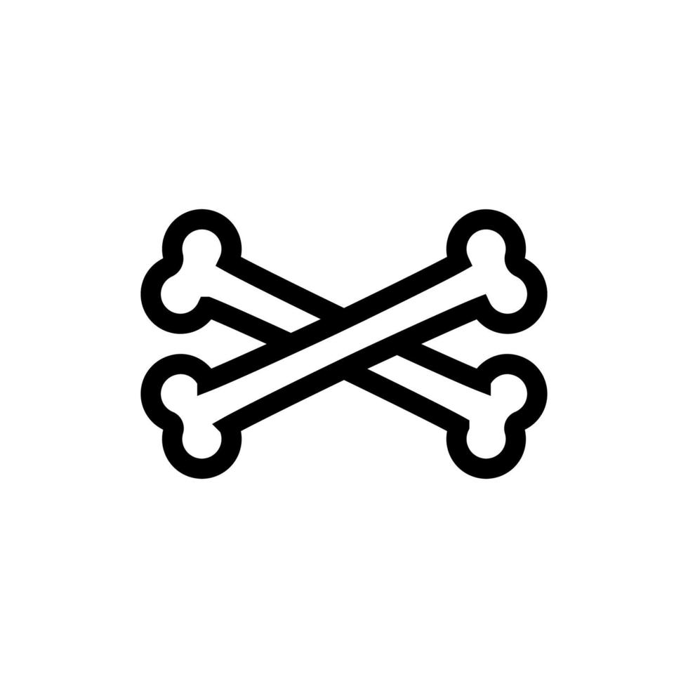 vettore icona osso. illustrazione del simbolo del contorno isolato