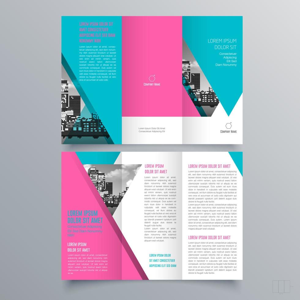 modello di brochure ripiegabile design geometrico minimalista per aziende e aziende. modello di vettore dell'opuscolo di concetto creativo.