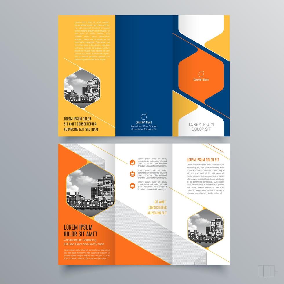 modello di brochure ripiegabile design geometrico minimalista per aziende e aziende. modello di vettore dell'opuscolo di concetto creativo.