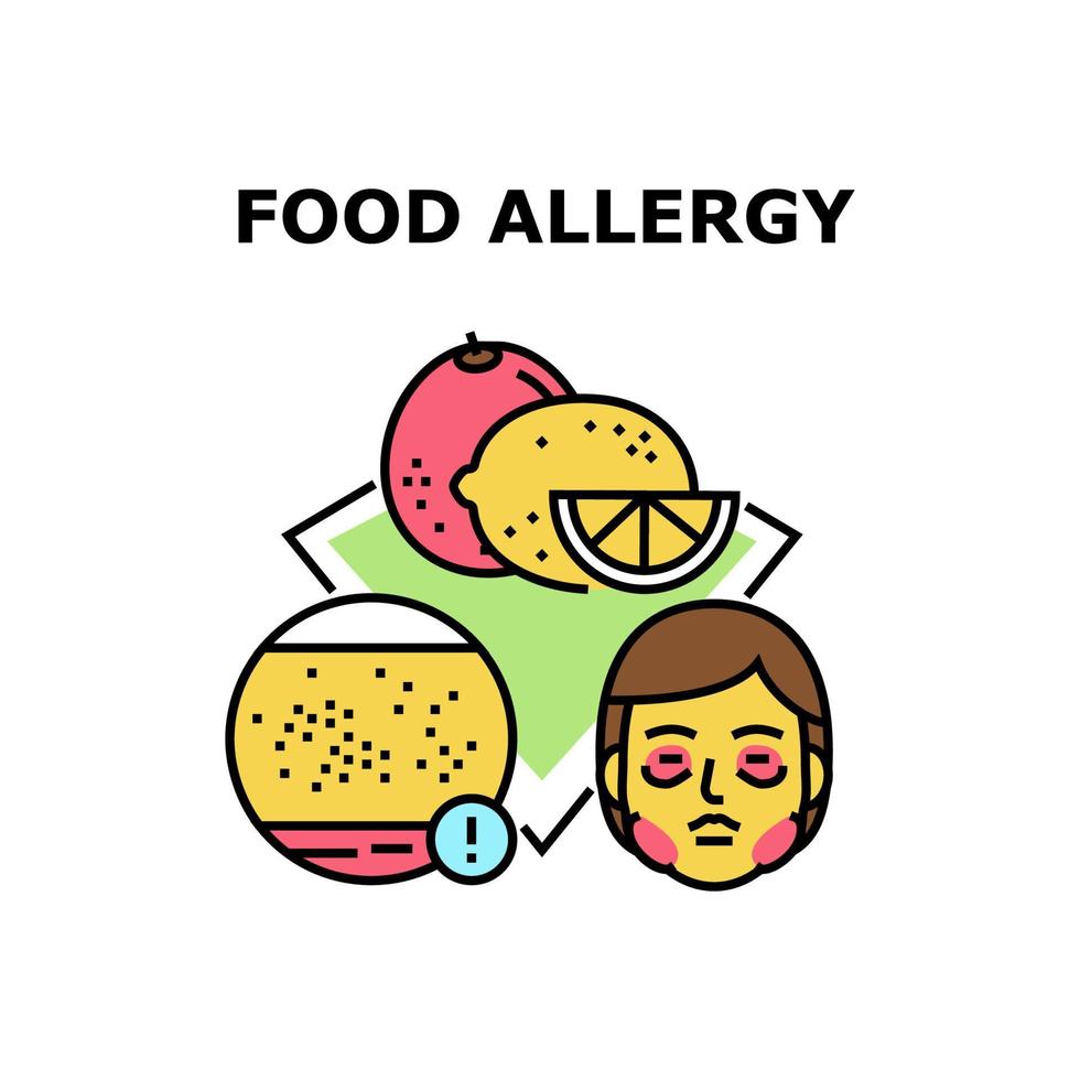 illustrazione vettoriale dell'icona di allergia alimentare