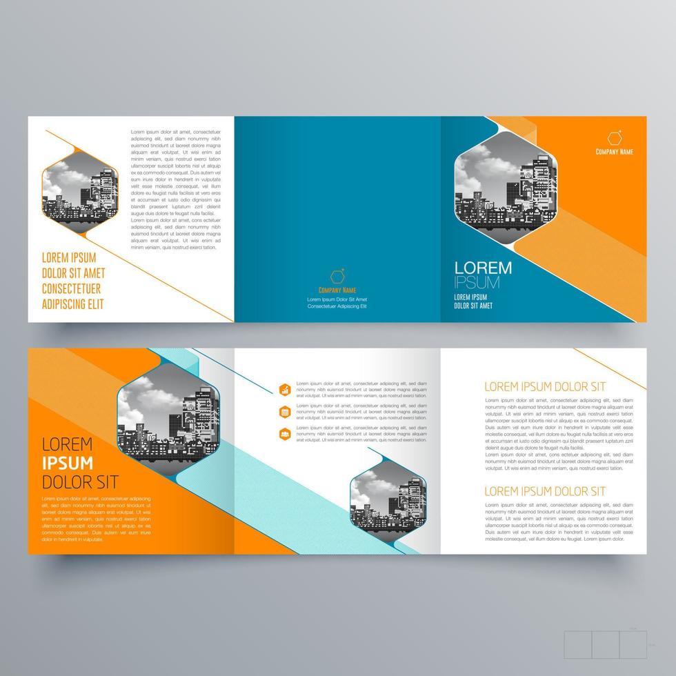 modello di brochure ripiegabile design geometrico minimalista per aziende e aziende. modello di vettore dell'opuscolo di concetto creativo.