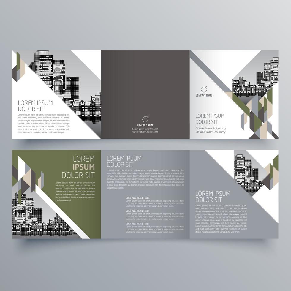 modello di brochure ripiegabile design geometrico minimalista per aziende e aziende. modello di vettore dell'opuscolo di concetto creativo.