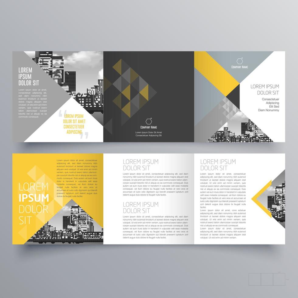 modello di brochure ripiegabile design geometrico minimalista per aziende e aziende. modello di vettore dell'opuscolo di concetto creativo.