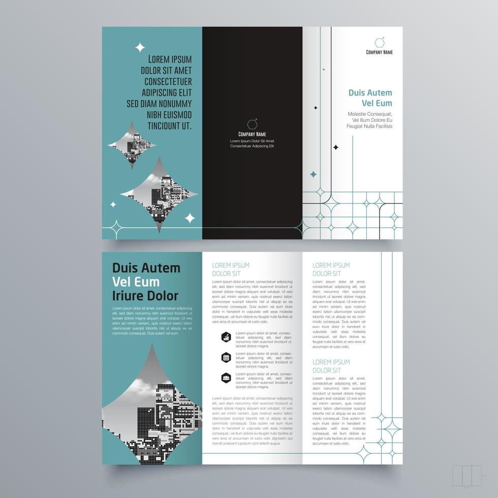 modello di brochure ripiegabile design geometrico minimalista per aziende e aziende. modello di vettore dell'opuscolo di concetto creativo.