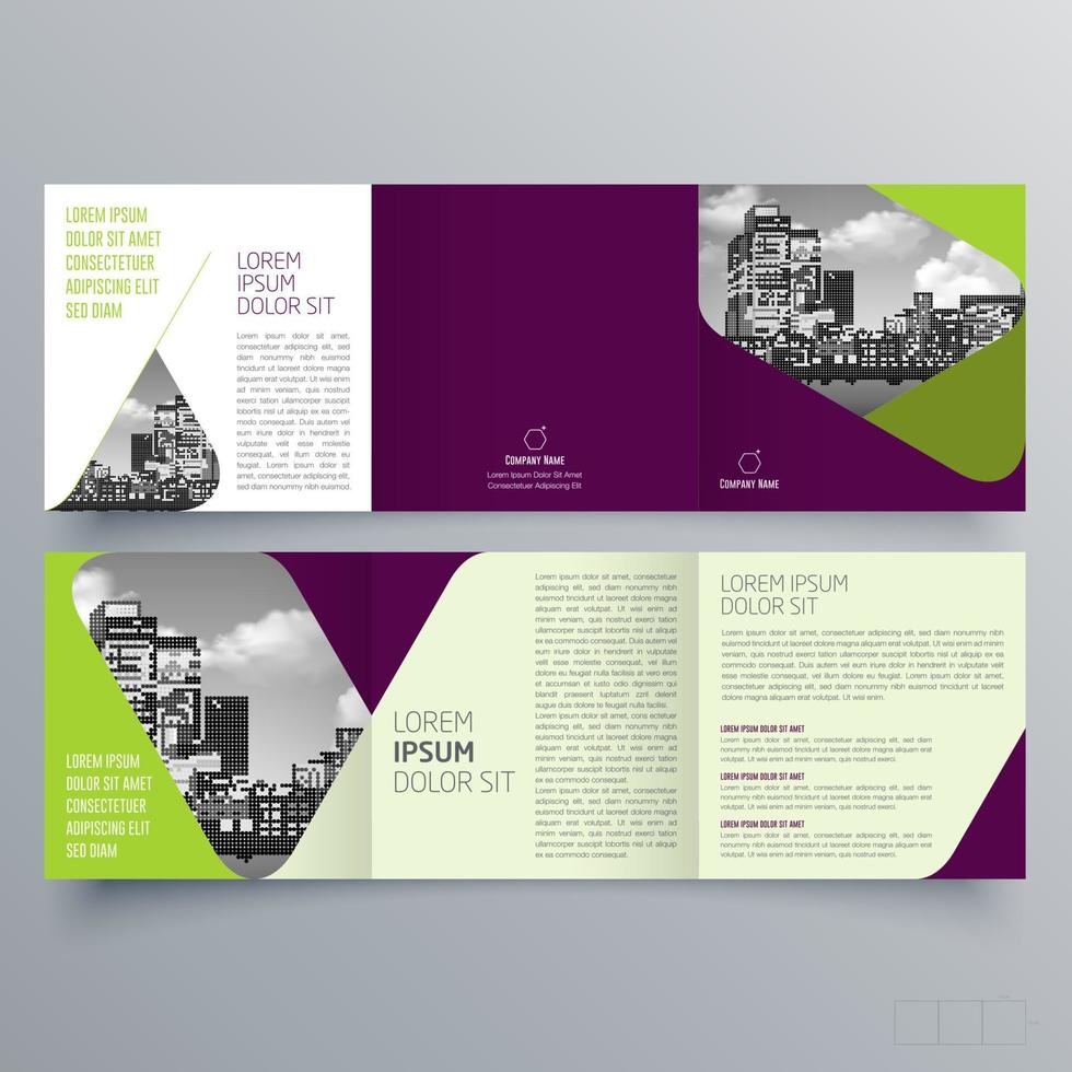 modello di brochure ripiegabile design geometrico minimalista per aziende e aziende. modello di vettore dell'opuscolo di concetto creativo.