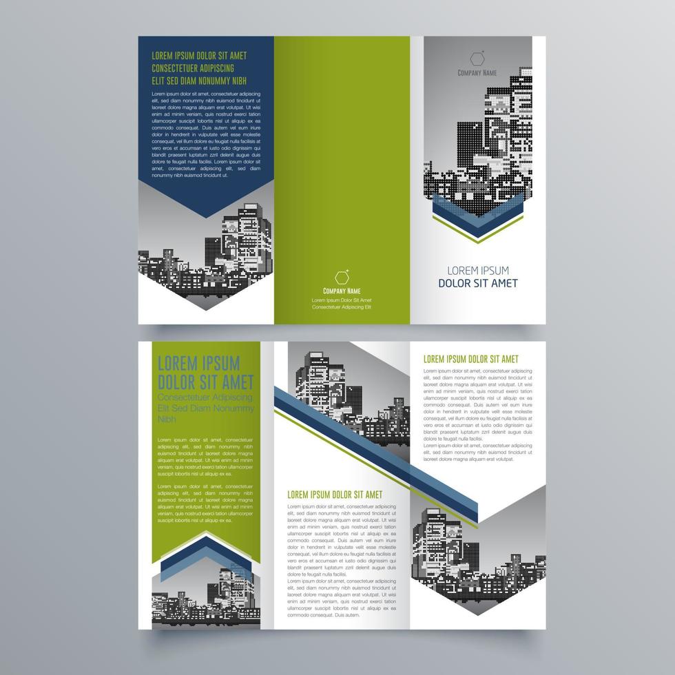 modello di brochure ripiegabile design geometrico minimalista per aziende e aziende. modello di vettore dell'opuscolo di concetto creativo.