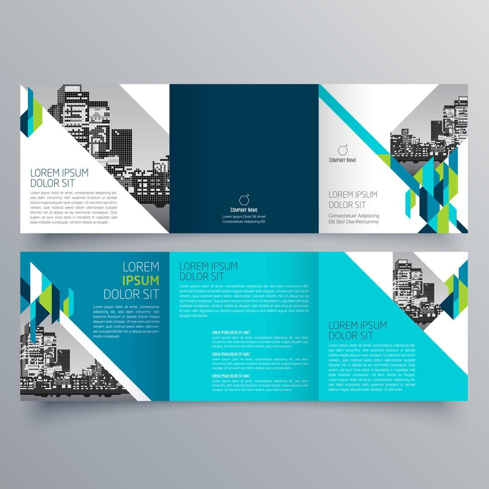 modello di brochure ripiegabile design geometrico minimalista per aziende e aziende. modello di vettore dell'opuscolo di concetto creativo.