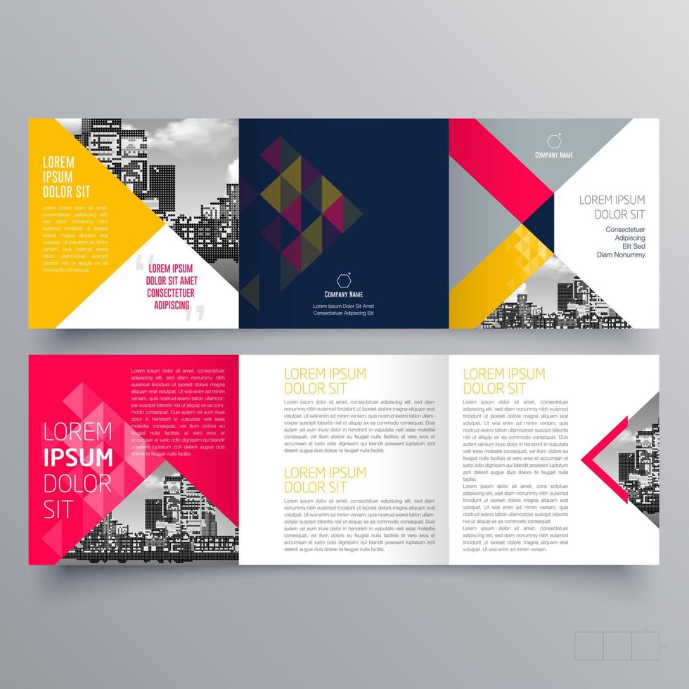 modello di brochure ripiegabile design geometrico minimalista per aziende e aziende. modello di vettore dell'opuscolo di concetto creativo.