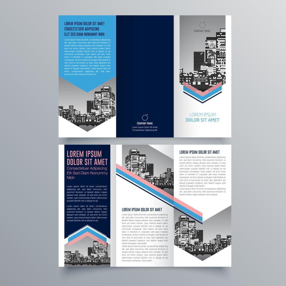 modello di brochure ripiegabile design geometrico minimalista per aziende e aziende. modello di vettore dell'opuscolo di concetto creativo.