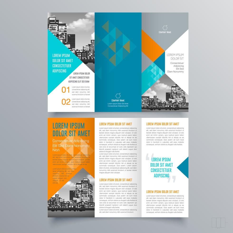 modello di brochure ripiegabile design geometrico minimalista per aziende e aziende. modello di vettore dell'opuscolo di concetto creativo.