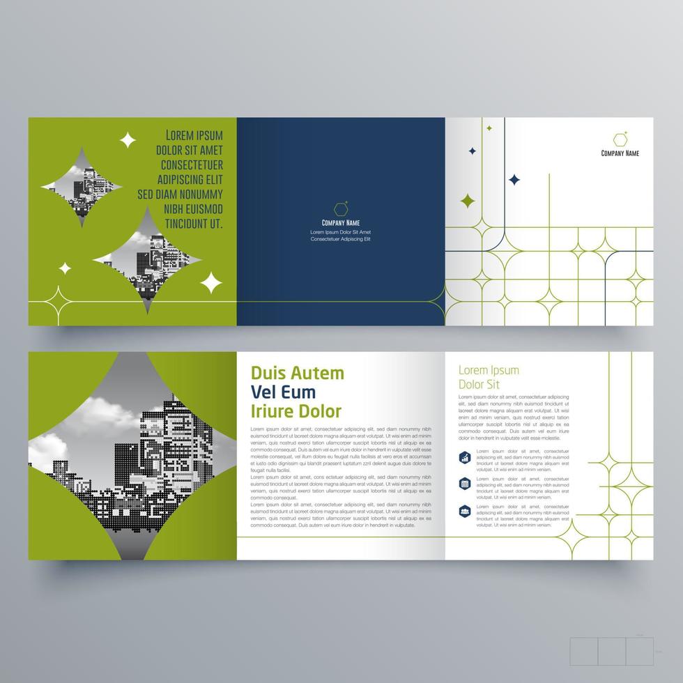 modello di brochure ripiegabile design geometrico minimalista per aziende e aziende. modello di vettore dell'opuscolo di concetto creativo.