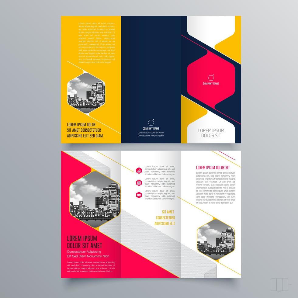 modello di brochure ripiegabile design geometrico minimalista per aziende e aziende. modello di vettore dell'opuscolo di concetto creativo.