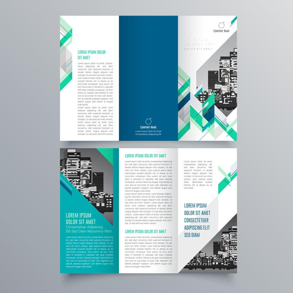 modello di brochure ripiegabile design geometrico minimalista per aziende e aziende. modello di vettore dell'opuscolo di concetto creativo.