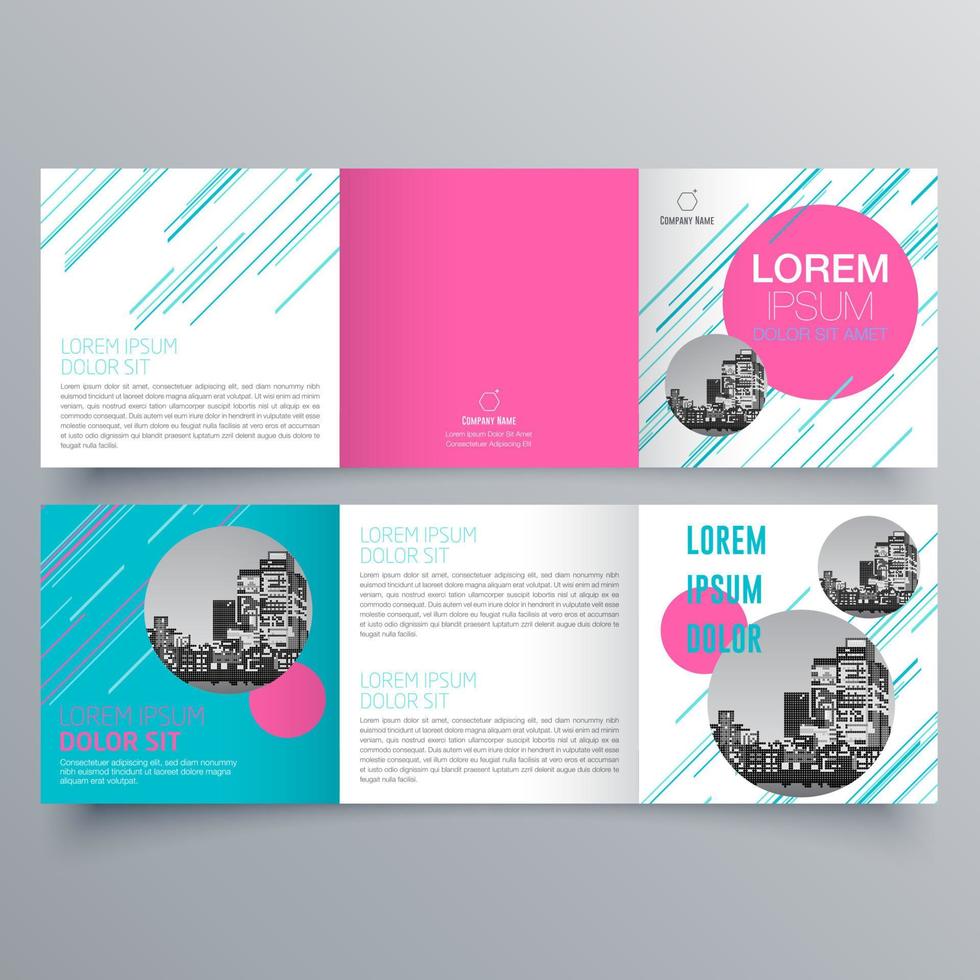 modello di brochure ripiegabile design geometrico minimalista per aziende e aziende. modello di vettore dell'opuscolo di concetto creativo.