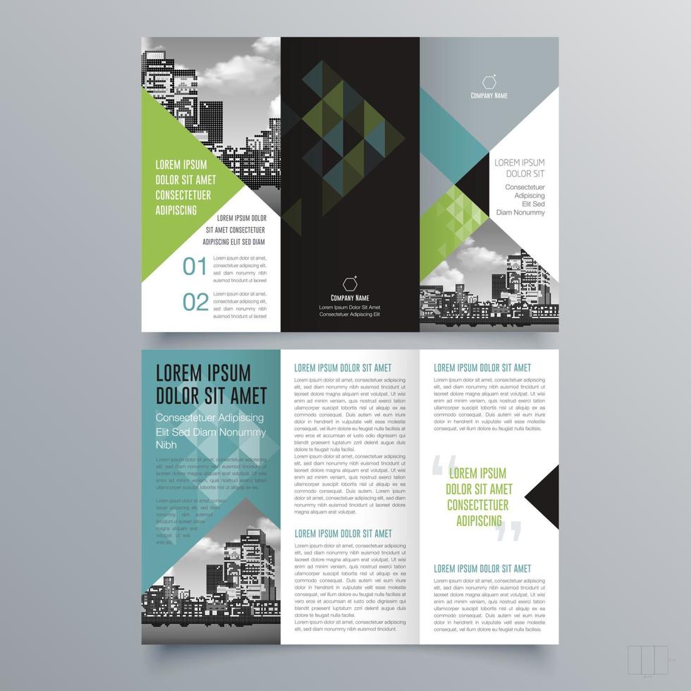 modello di brochure ripiegabile design geometrico minimalista per aziende e aziende. modello di vettore dell'opuscolo di concetto creativo.