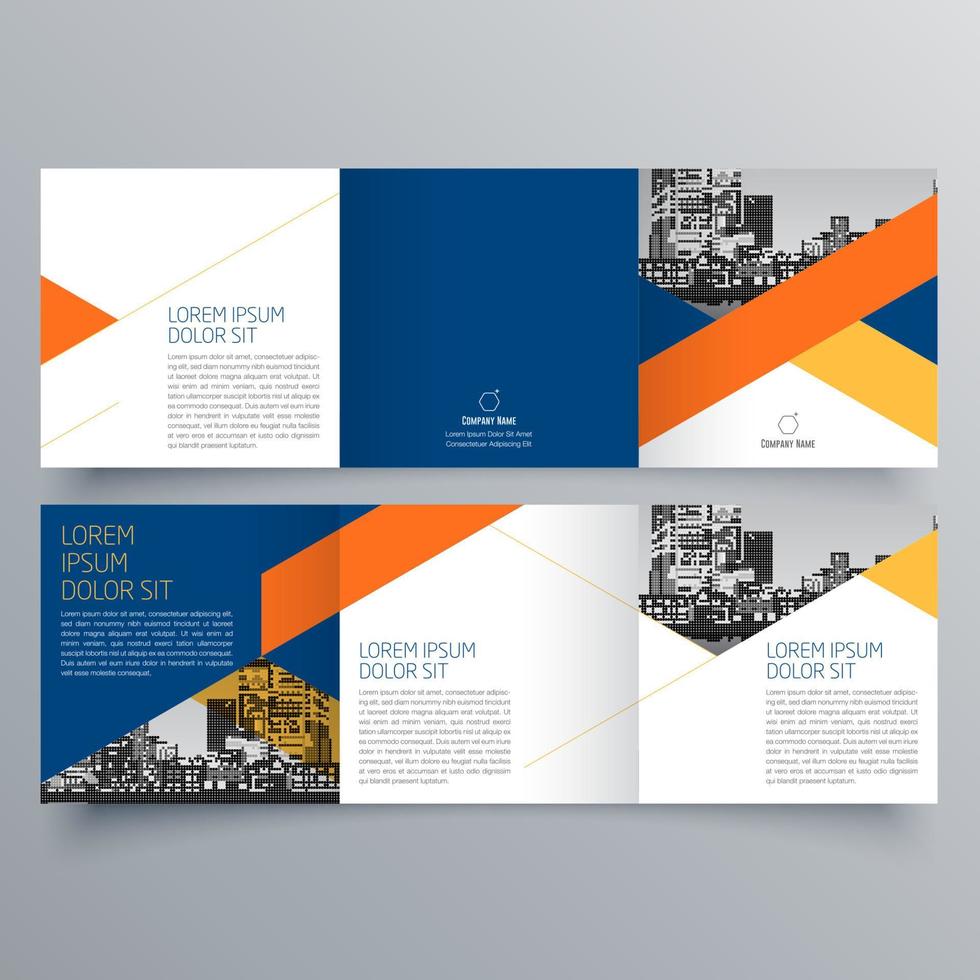 modello di brochure ripiegabile design geometrico minimalista per aziende e aziende. modello di vettore dell'opuscolo di concetto creativo.