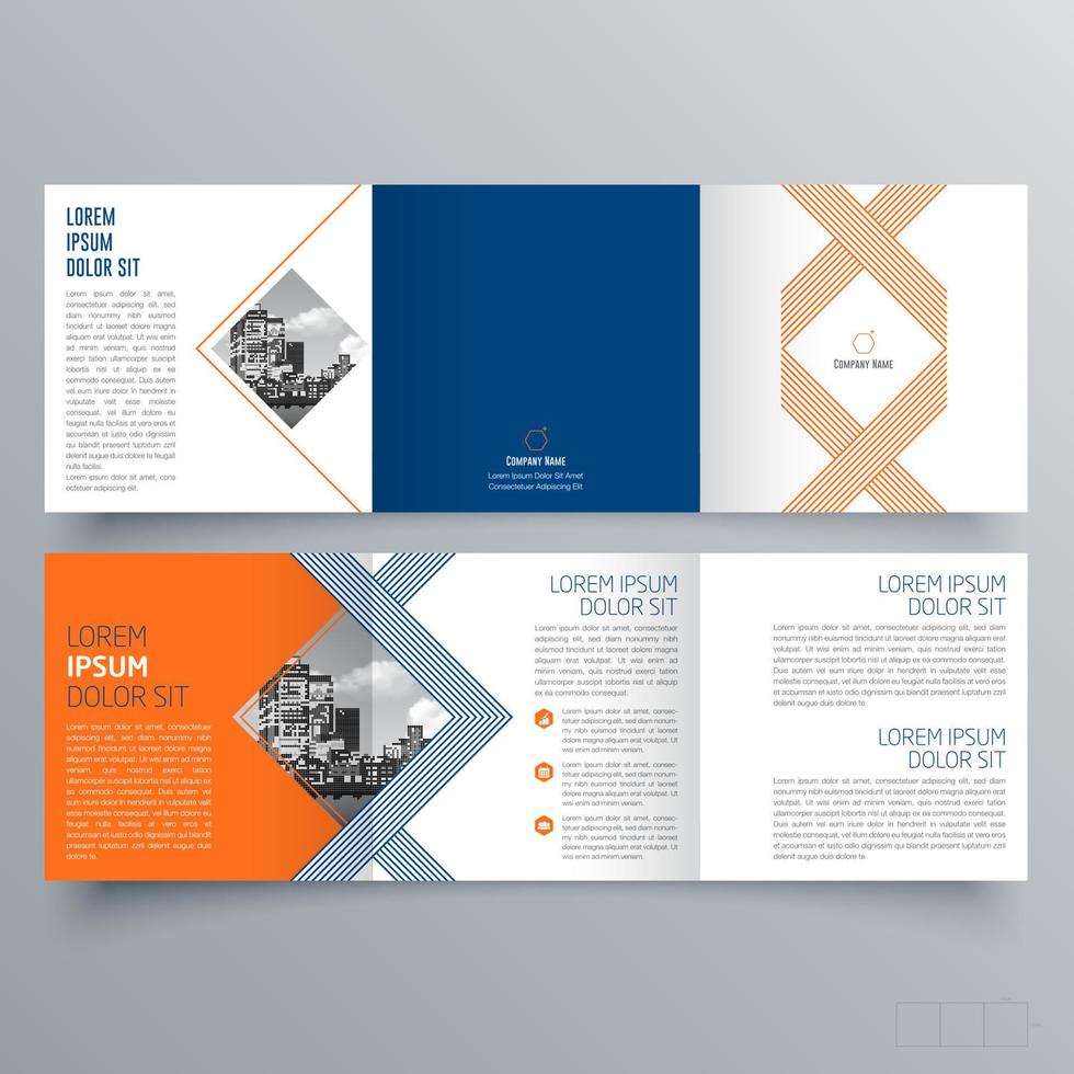 modello di brochure ripiegabile design geometrico minimalista per aziende e aziende. modello di vettore dell'opuscolo di concetto creativo.