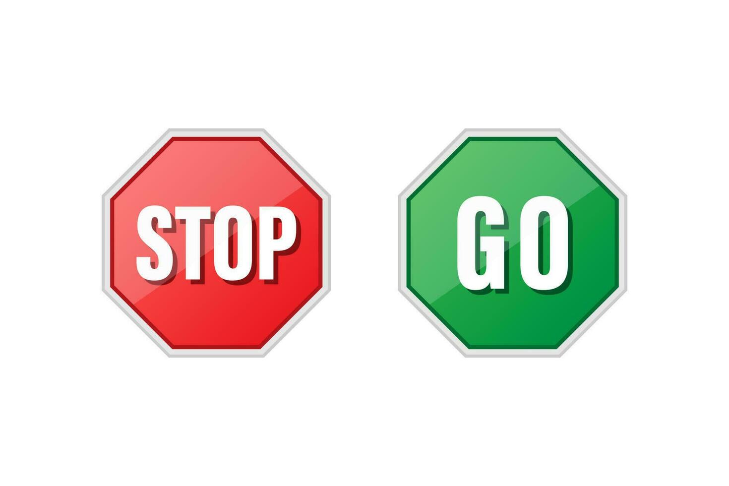 Stop and Go segno icona disegno vettoriale