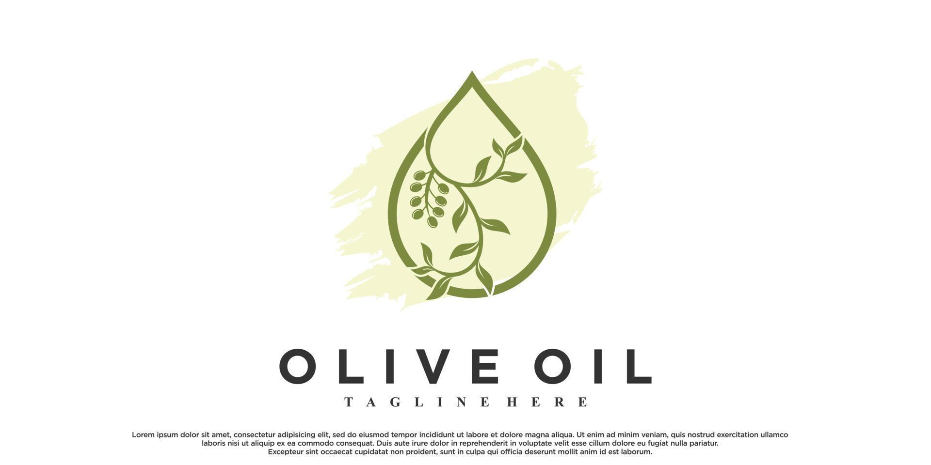 design del logo dell'olio d'oliva con un vettore premium di concetto moderno