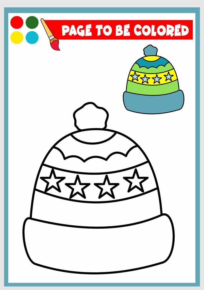 libro da colorare per bambini. cappello invernale vettore