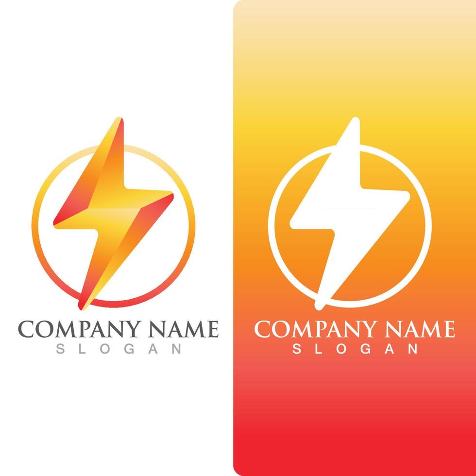 logo di energia flash fulmine e vettore di simboli