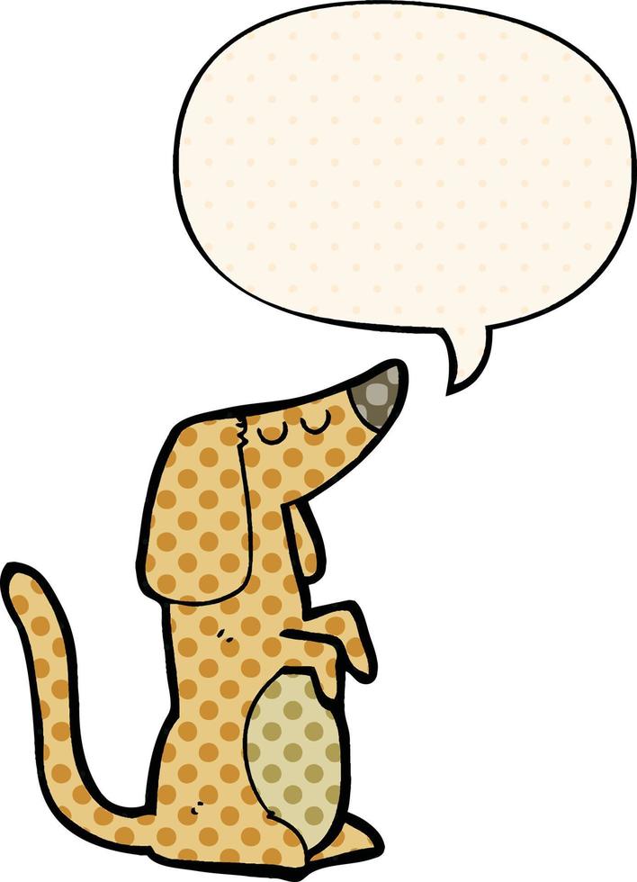 cartone animato cane e fumetto in stile fumetto vettore
