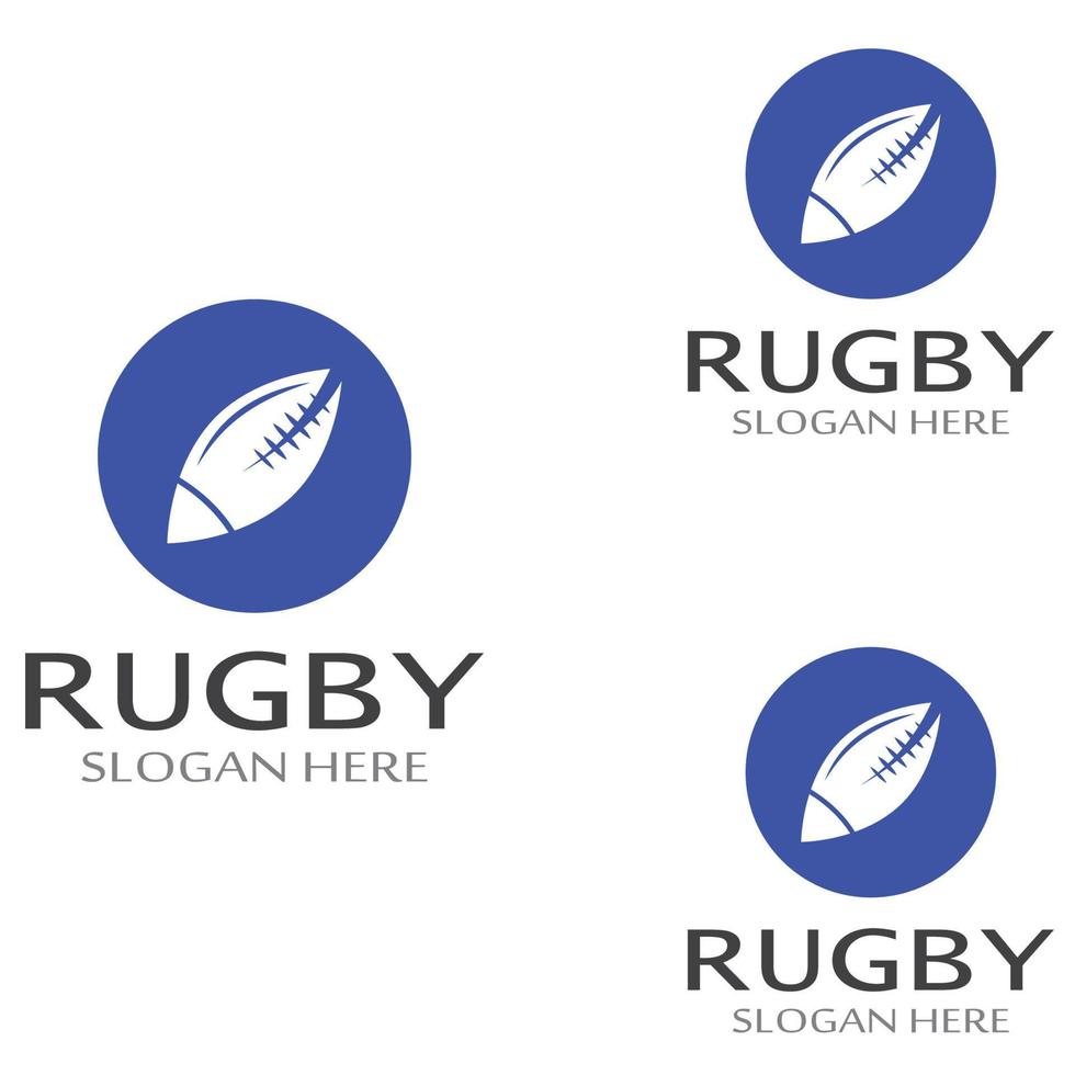 modello di logo di vettore dell'icona di football americano della palla da rugby