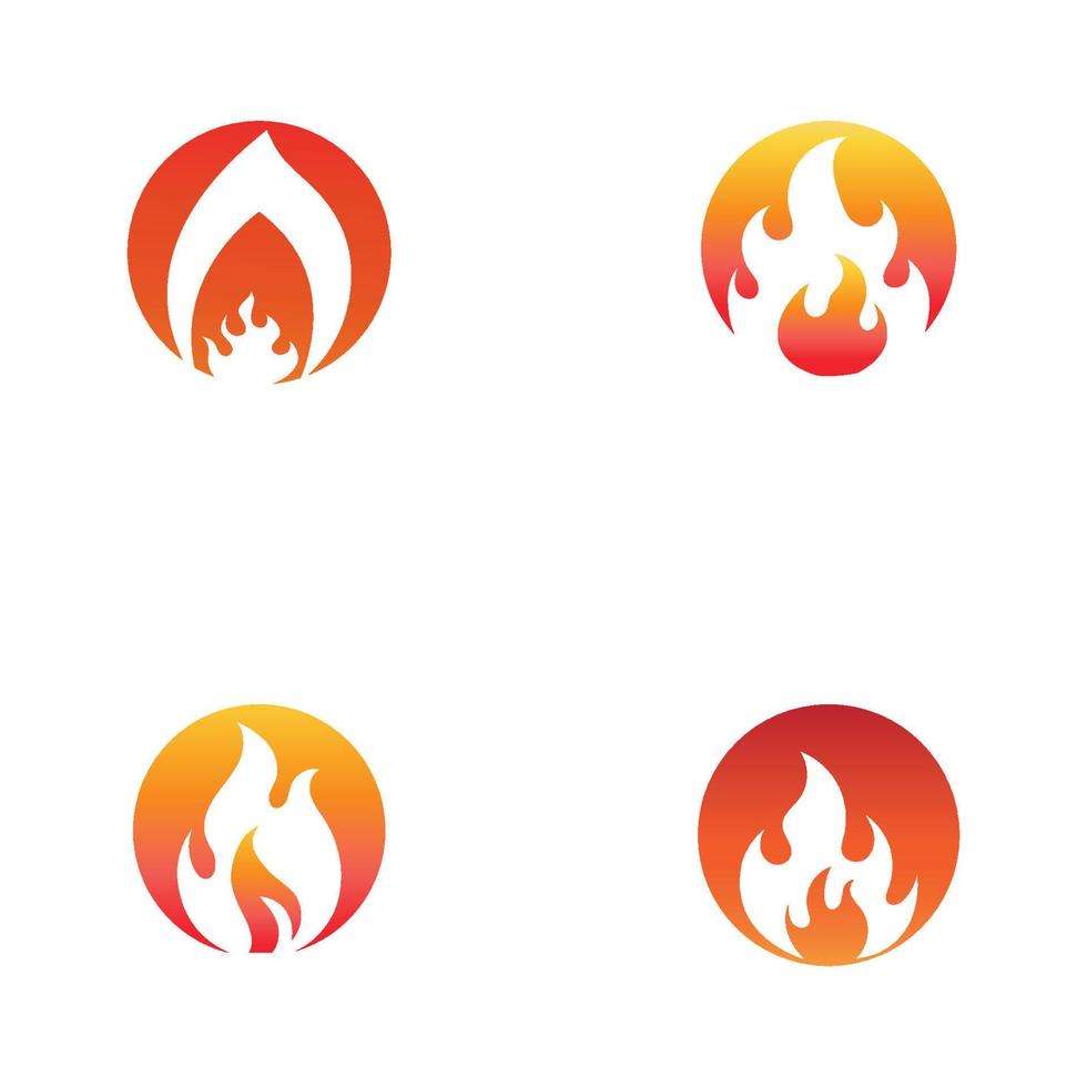 logo fuoco o fiamma, logo palla di fuoco e braci. utilizzando un concetto di design vettoriale. vettore