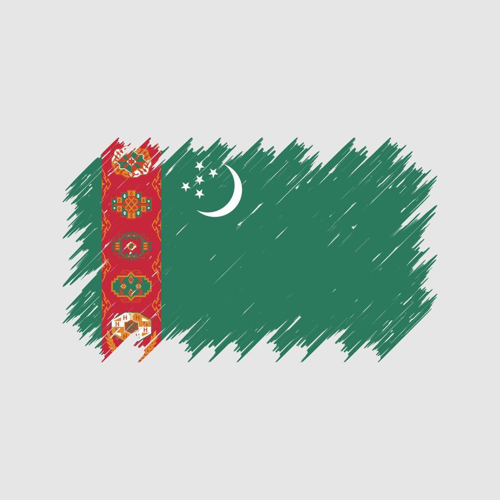 pennello bandiera turkmeno. bandiera nazionale vettore