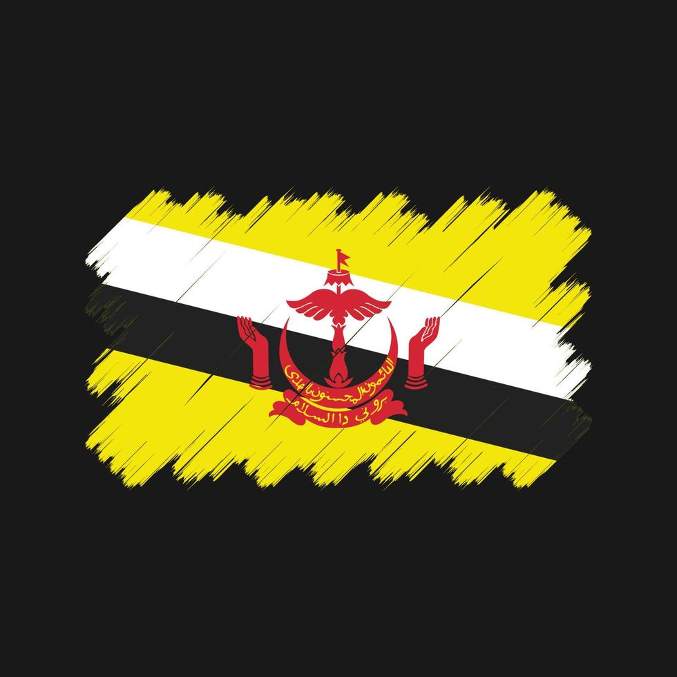 pennellate bandiera brunei. bandiera nazionale vettore