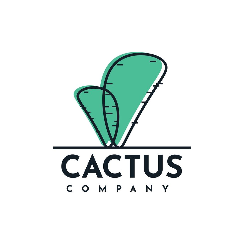 disegno del modello di logo di cactus vettore