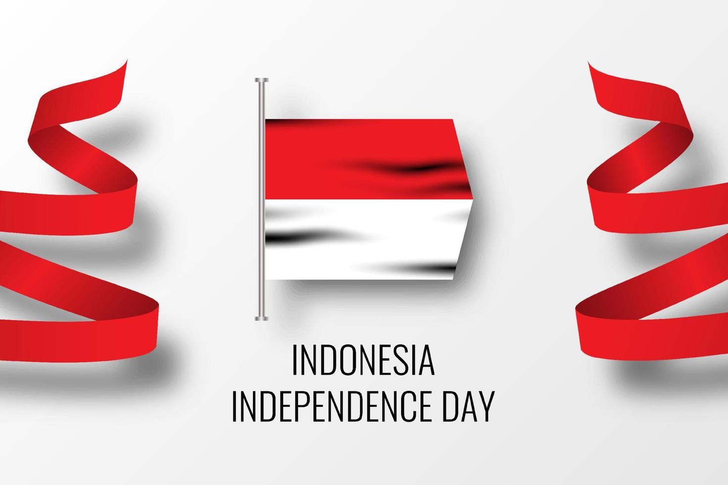 disegno del modello dell'illustrazione di celebrazione del giorno dell'indipendenza dell'indonesia vettore