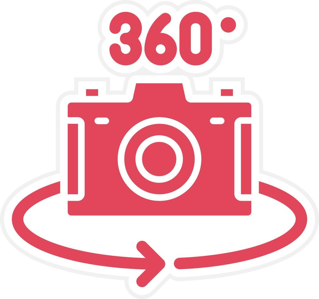 Stile dell'icona della fotocamera a 360 gradi vettore