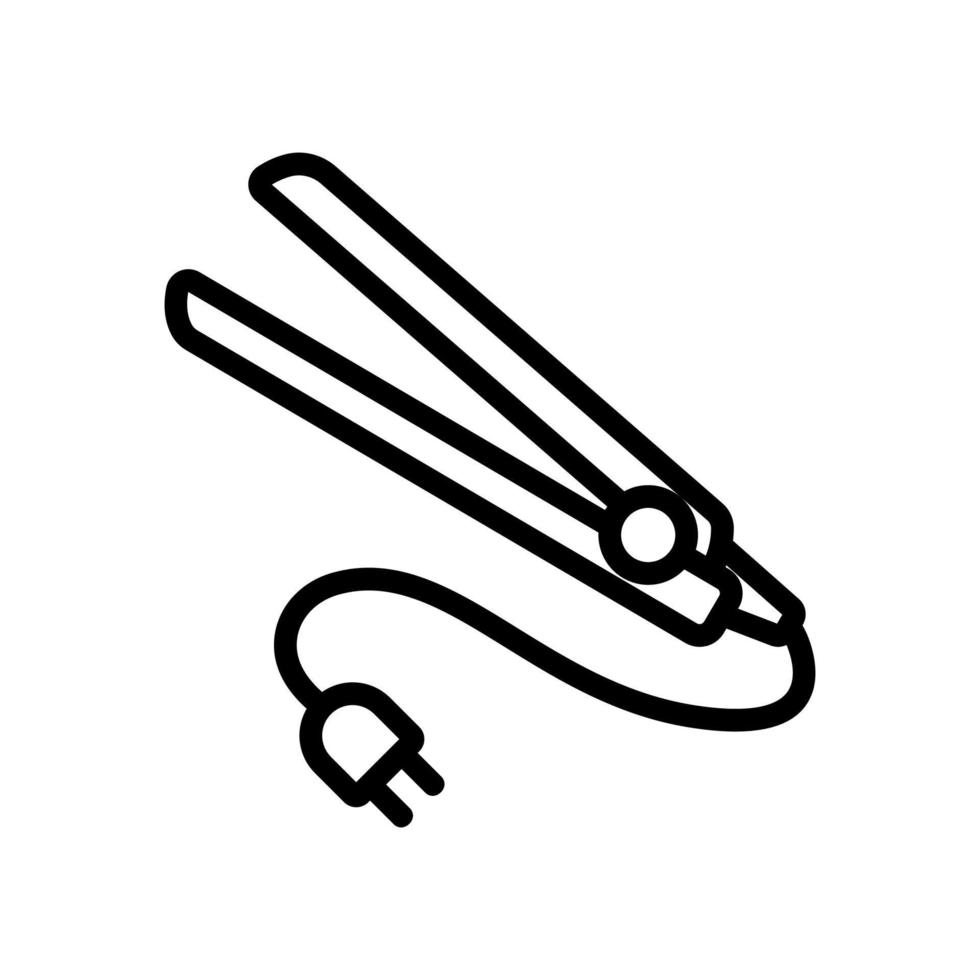 ferro elettrico con illustrazione del contorno vettoriale dell'icona del cavo