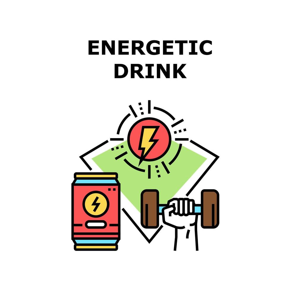 illustrazione a colori del concetto di vettore di bevanda energetica
