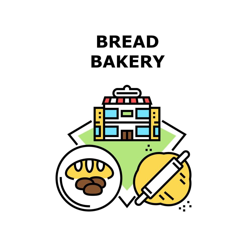 illustrazione a colori del concetto di vettore del pane da forno