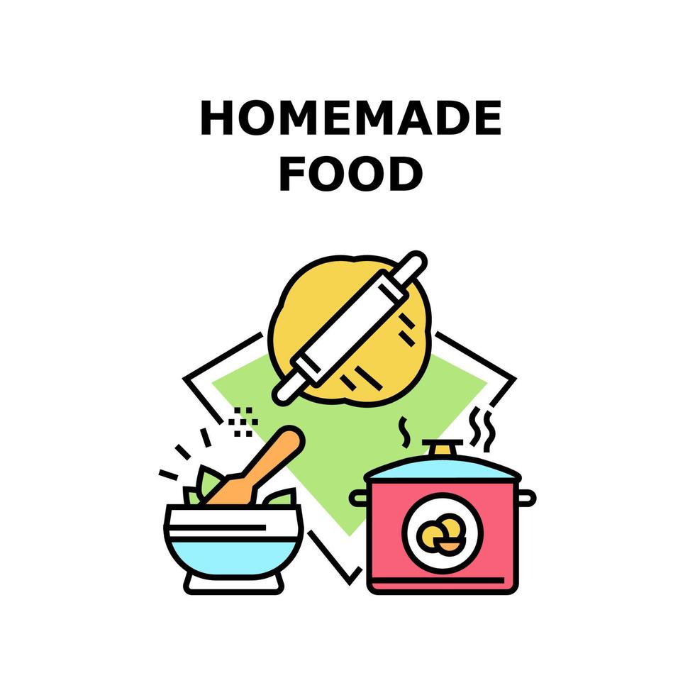 illustrazione a colori del concetto di vettore di cibo fatto in casa