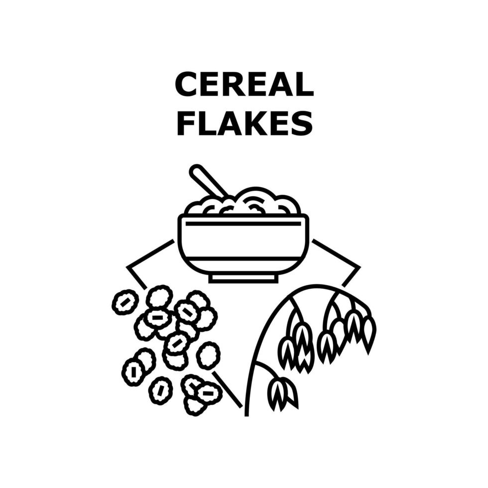 fiocchi di cereali concetto vettoriale illustrazione nera