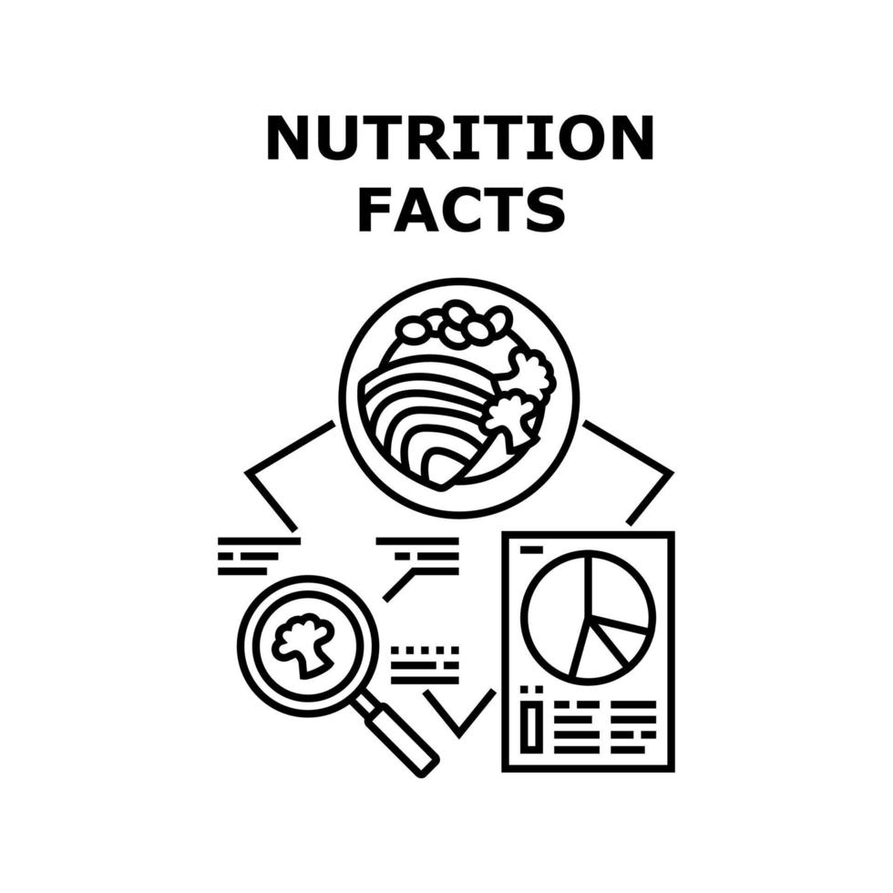 fatti di nutrizione icone illustrazioni vettoriali