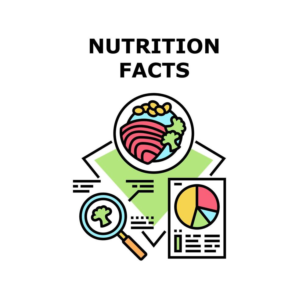 fatti di nutrizione icone illustrazioni vettoriali