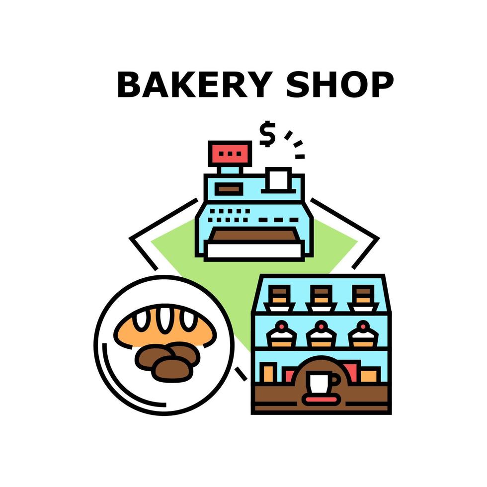 illustrazione a colori del concetto di vettore del negozio di panetteria