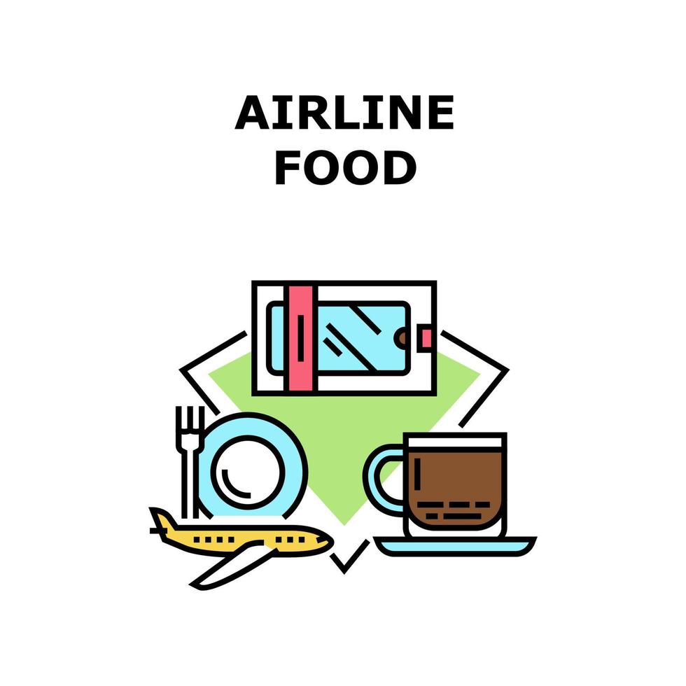 illustrazione a colori del concetto di vettore di cibo della compagnia aerea